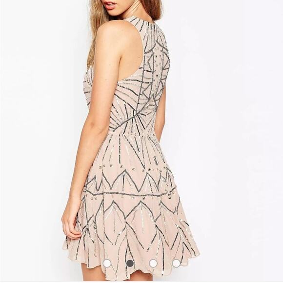 ASOS Pretty Skater Dress With Metal Embellishment - Picture 3 of 10